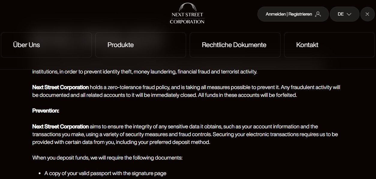 Next Street Corporation KYC Compliance